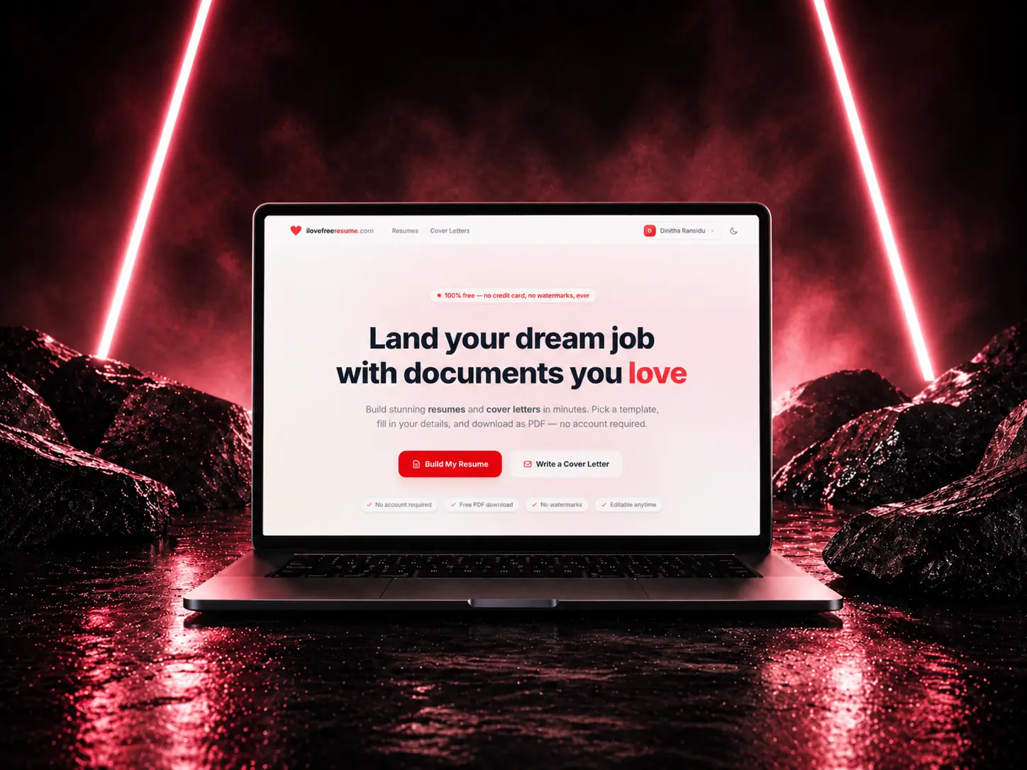 I Love Free Resume screenshot